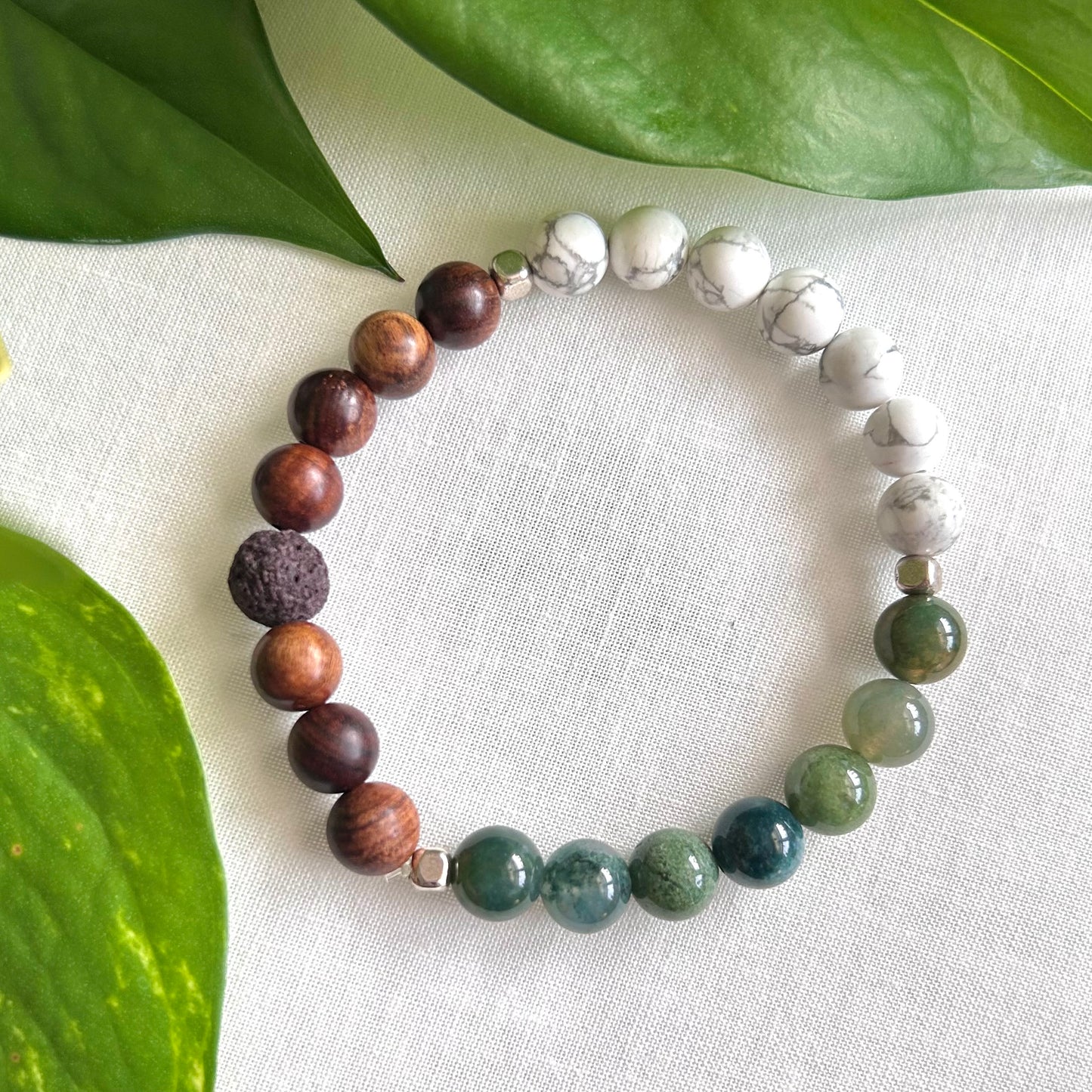 •Moss Agate• Anxiety Relief Essential Oil Bracelet