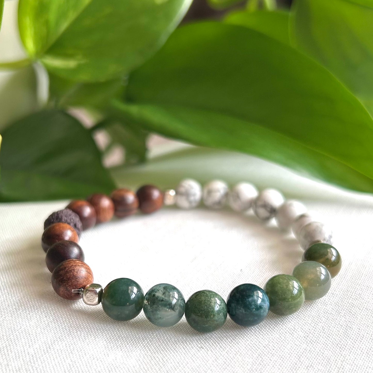 •Moss Agate• Anxiety Relief Essential Oil Bracelet