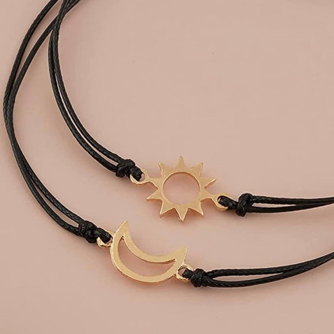 *Sun + Moon* Gold Bracelet Set