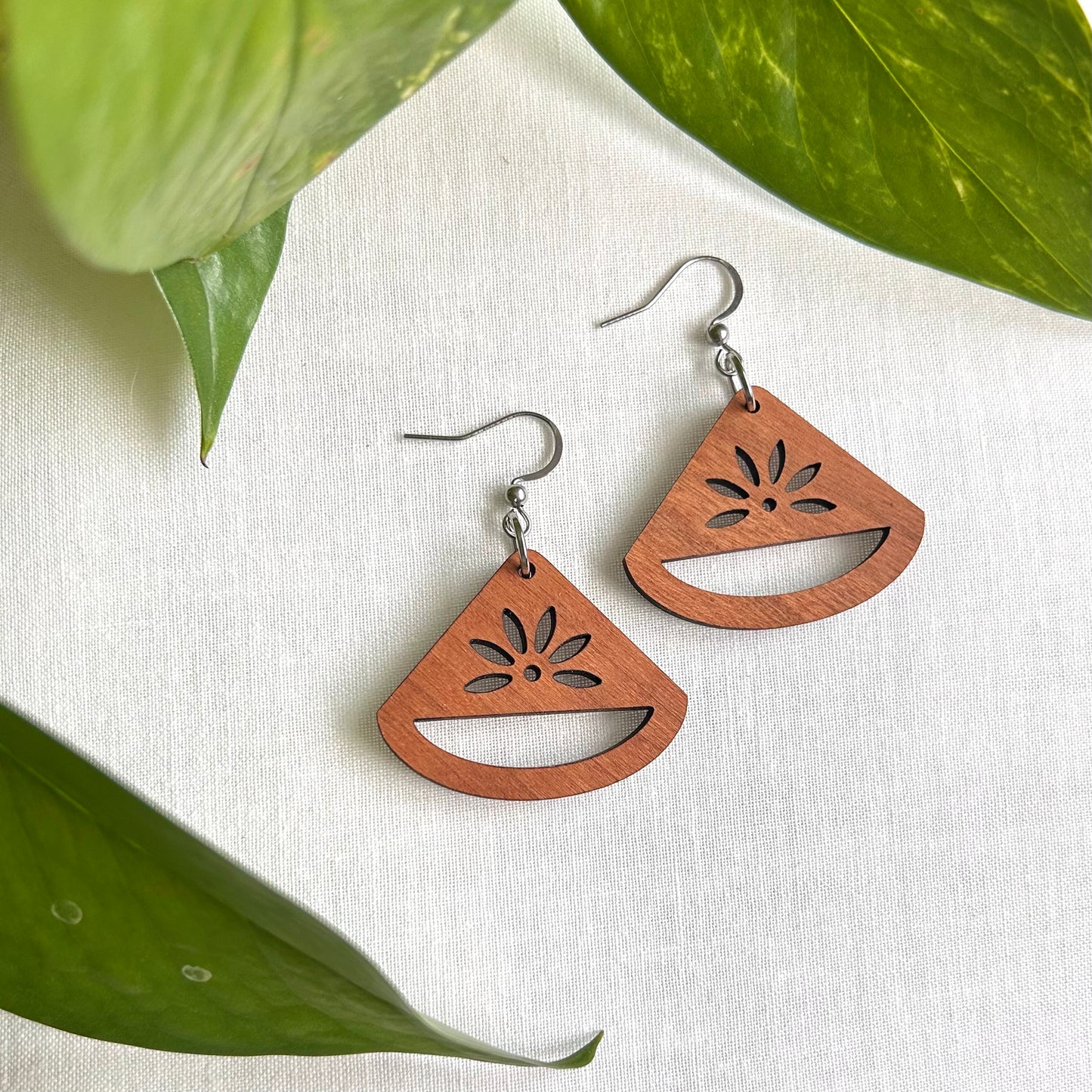*Magnolia* Wooden Earrings