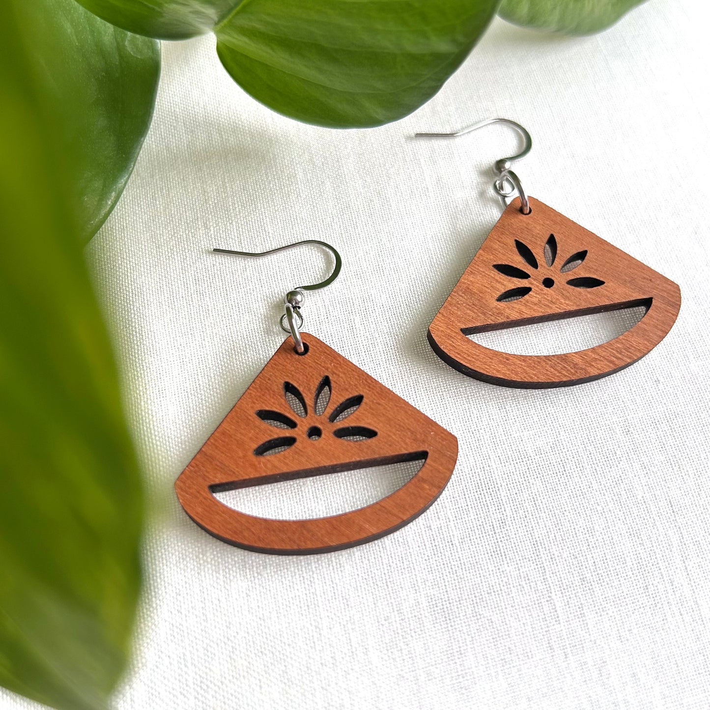 *Magnolia* Wooden Earrings