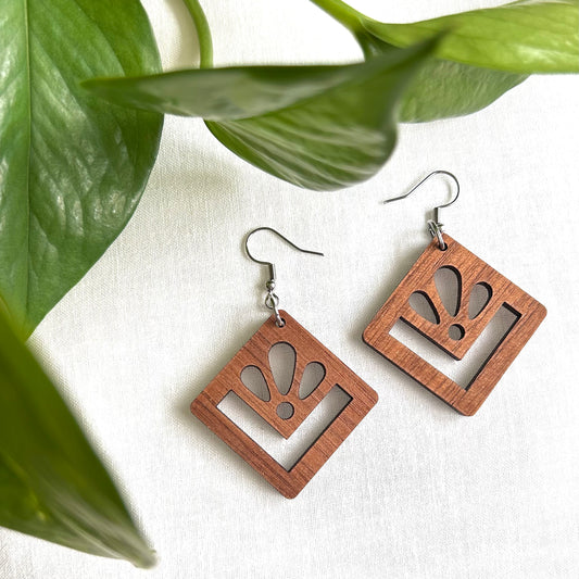 *Lotus* Wooden Earrings