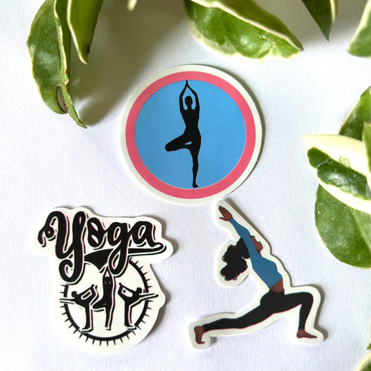 Crescent Warrior🩵🩷Yoga Sticker Set